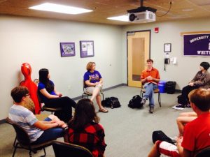 Me leading a workshop on overcoming performance anxiety at UW-Whitewater, August 9, 2014.