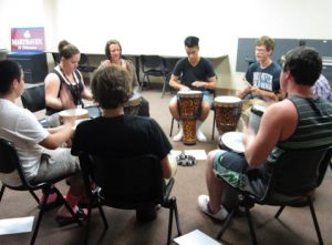 Drumming with Court Youth