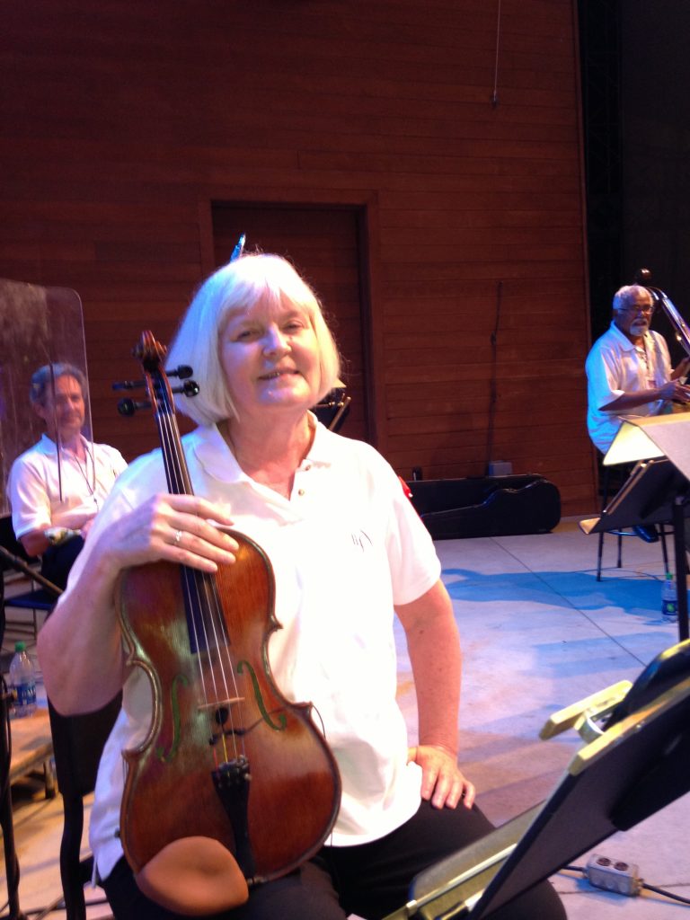 Ann Drinan on stage at the Hartford Symphony's Talcott Mountain Music Festival.